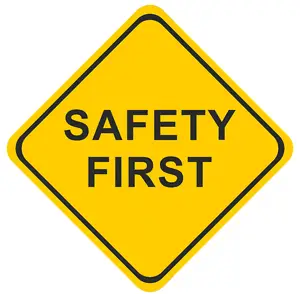 Safety first road sign for children with autism.